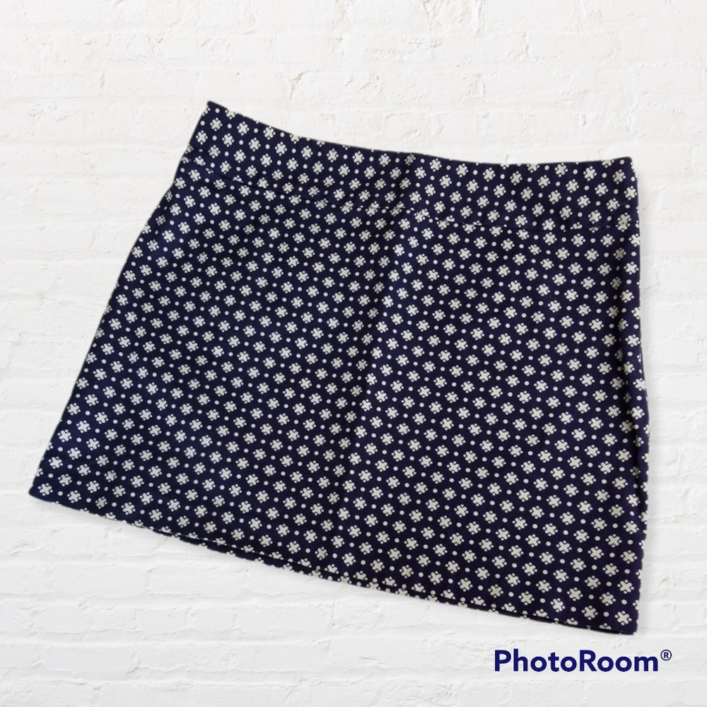 Old Navy Blue and White Academia Mini Skirt Size 6
